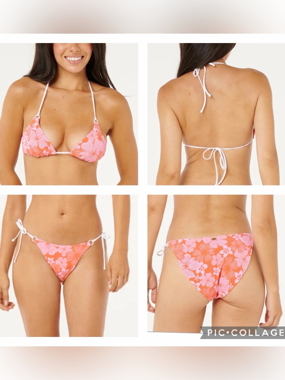 RIPCURL ALOHA STATE SLIDING TRI BIKINI TOP & Aloha State Full  Bikini Bottom, S